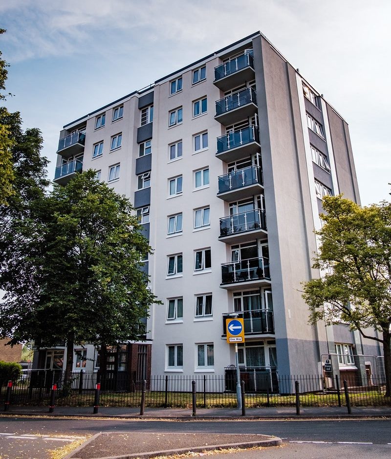 photo of a high rise block belonging to whg