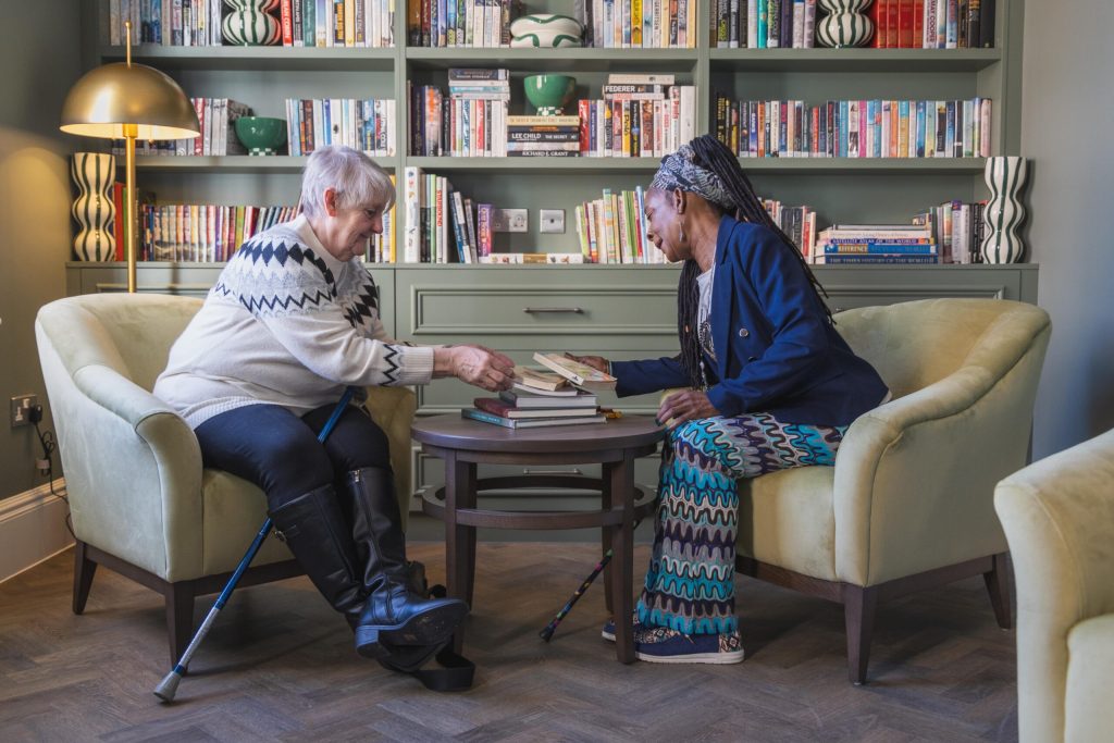Library area at Nightingale House in Wolverhampton